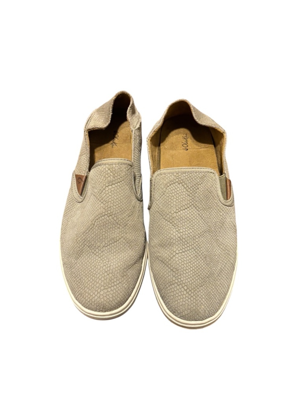 Olukai Women's PEHUEA Leather Slip On Shoes in Clay/Taupe 6.5